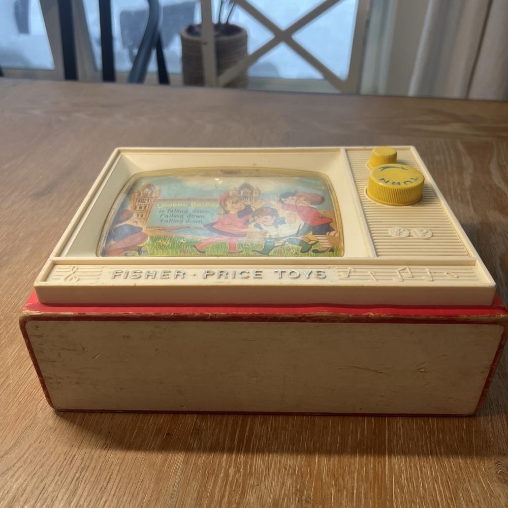 VTG 1966 FISHER PRICE TWO TUNE MUSIC BOX TV #114 LONDON BRIDGE/ROW‎ ROW WORKS - Picture 6 of 6